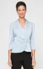 Plus - 3/4 Sleeve Side Closure Blouse with Collar and Decorative Closure sold by Alex Evenings