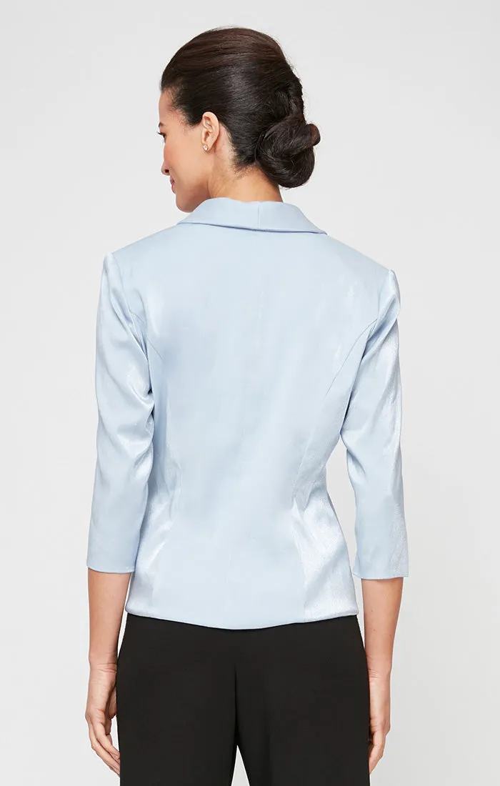 Plus - 3/4 Sleeve Side Closure Blouse with Collar and Decorative Closure sold by Alex Evenings product image thumbnail 4