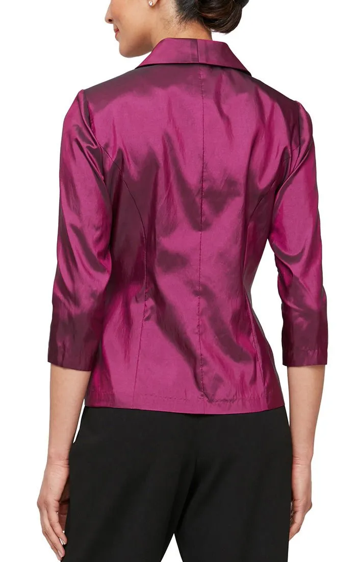 Plus - Taffeta Blouse with Collar and Decorative Side Closure sold by Alex Evenings product image thumbnail 2