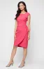 Short Compression Collection Sheath Dress with Square Neckline and Tulip Overlay Skirt sold by Alex Evenings