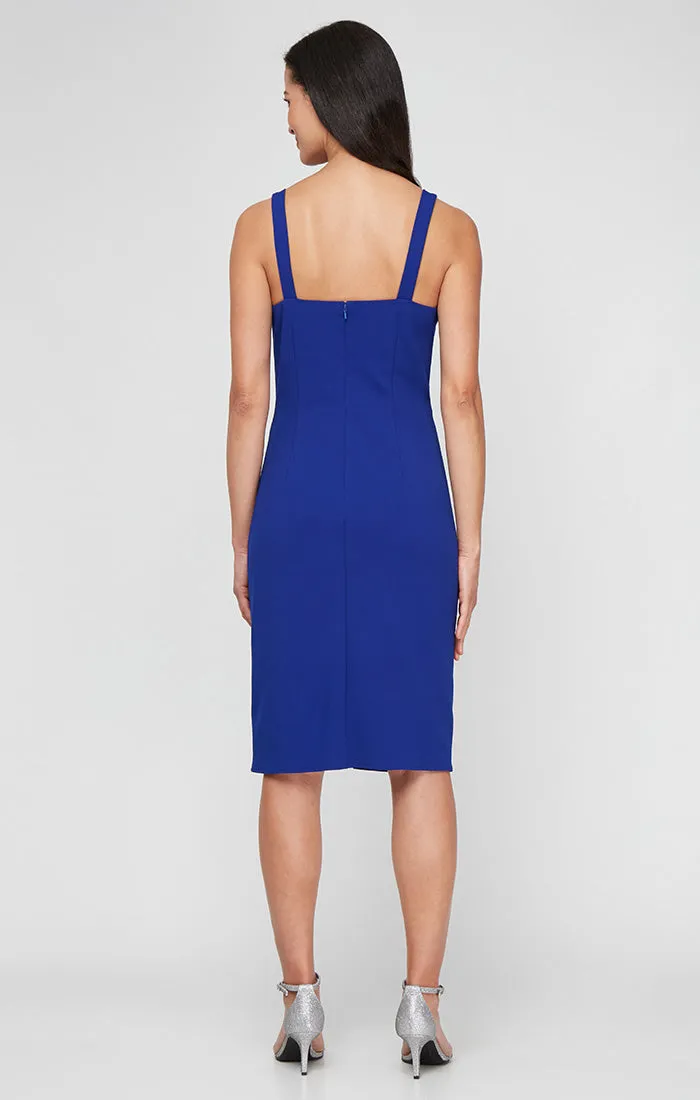 Regular - Stretch Crepe Sheath Dress with Flower Neckline Detail and Shrug Jacket sold by Alex Evenings product image thumbnail 4