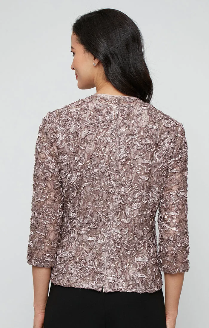 Petite - Soutache Lace Blouse with Square Neckline sold by Alex Evenings product image thumbnail 2