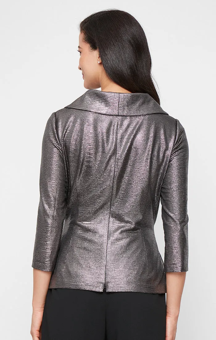 3/4 Sleeve Blouse With Collar and Tie Belt sold by Alex Evenings product image thumbnail 2