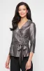 3/4 Sleeve Blouse With Collar and Tie Belt sold by Alex Evenings