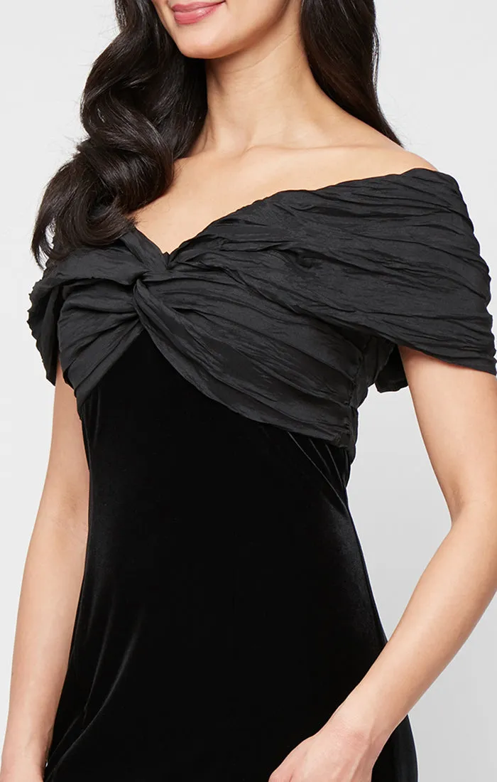 Velvet & Taffeta Off the Shoulder Gown sold by Alex Evenings product image thumbnail 2