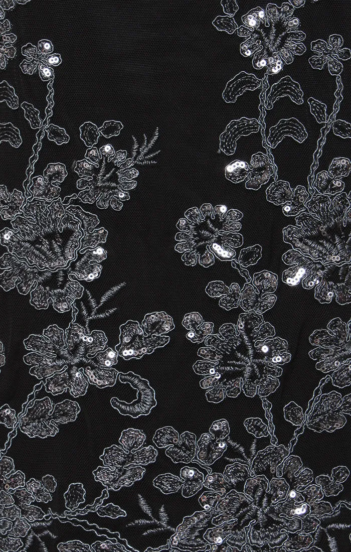 Plus 3/4 Sleeve Embroidered Twinset with Scoop Neck Tank, Open Jacket and Scallop Detail sold by Alex Evenings product image thumbnail 5