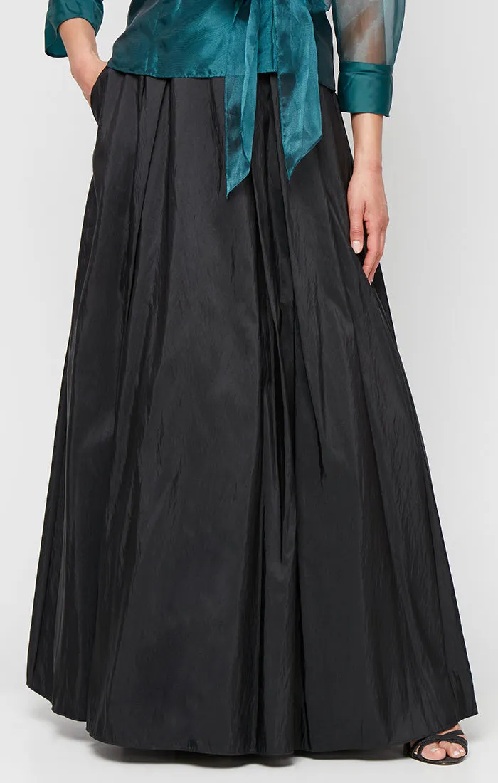 Regular - Long A-Line Taffeta Skirt with Inverted Box Pleat Detail sold by Alex Evenings