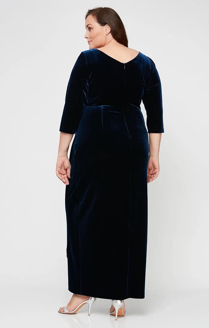 Plus Laurie Surplice Neckline Velvet Dress sold by Alex Evenings product image thumbnail 4