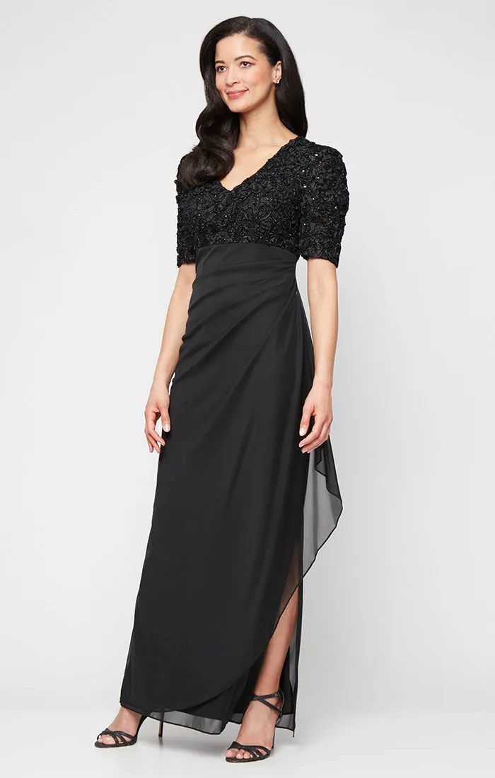 Petite Rebecca Puff Sleeve Detail Dress sold by Alex Evenings product image thumbnail 3