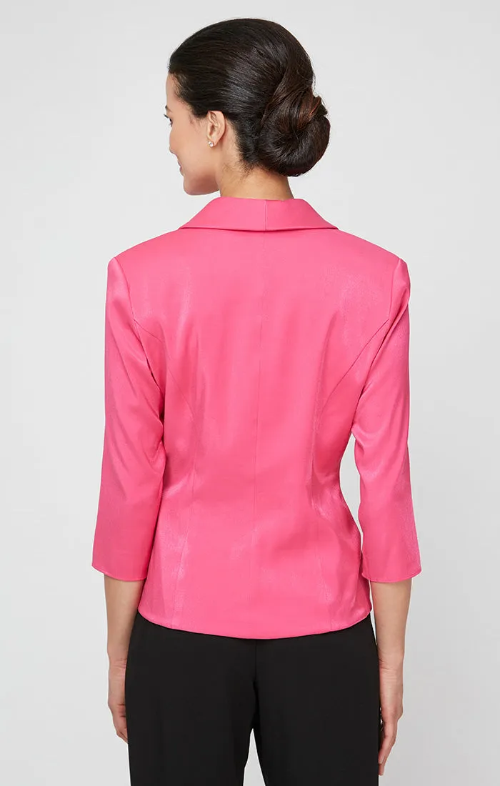 Regular - Collared Stretch Shimmer Blouse with Decorative Side Closure sold by Alex Evenings product image thumbnail 2