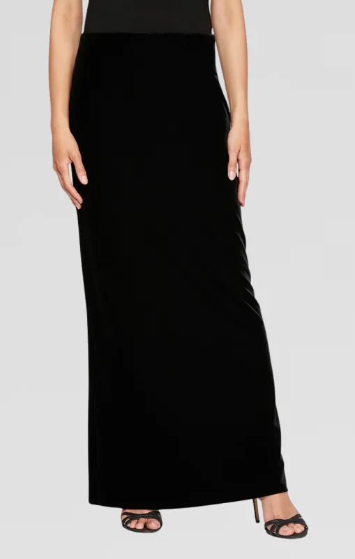 Long Velvet Skirt with Fishtail Back Detail with Elastic Waist

elastic waist sold by Alex Evenings