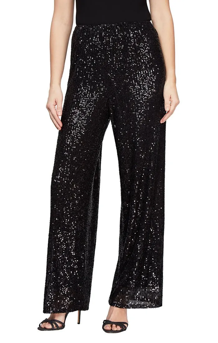 Petite - Straight Leg Sequin Pant sold by Alex Evenings