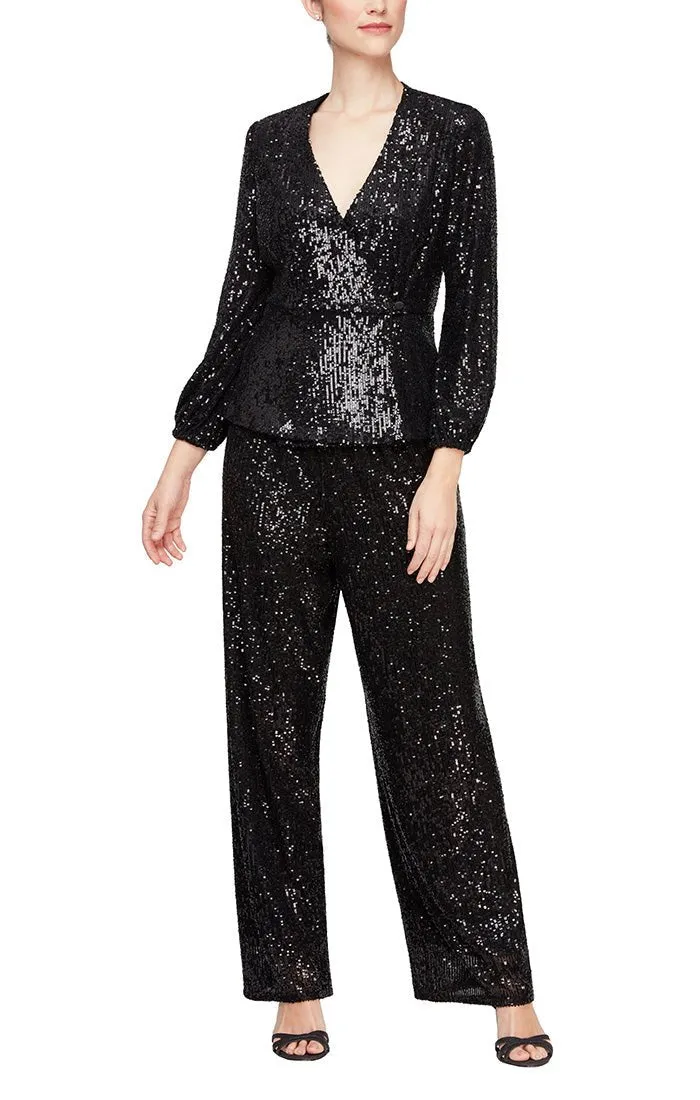 Straight Leg Sequin Pant sold by Alex Evenings product image thumbnail 3