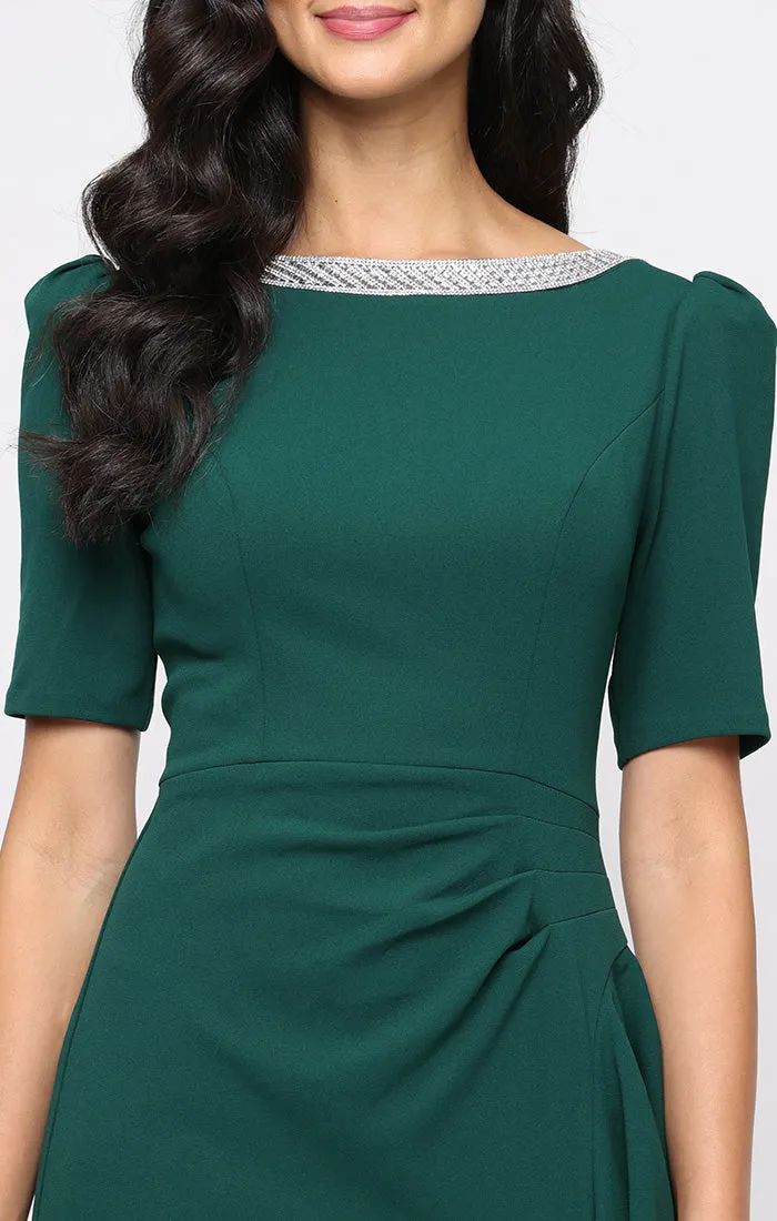 Ashley Stretch Crepe Elbow Sleeve Dress sold by Alex Evenings product image thumbnail 3