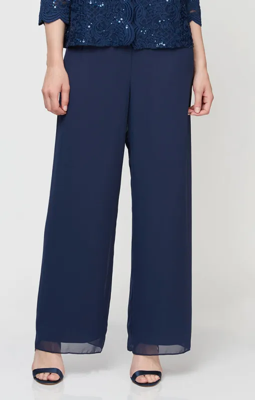 Petite Straight Leg Chiffon Pant sold by Alex Evenings