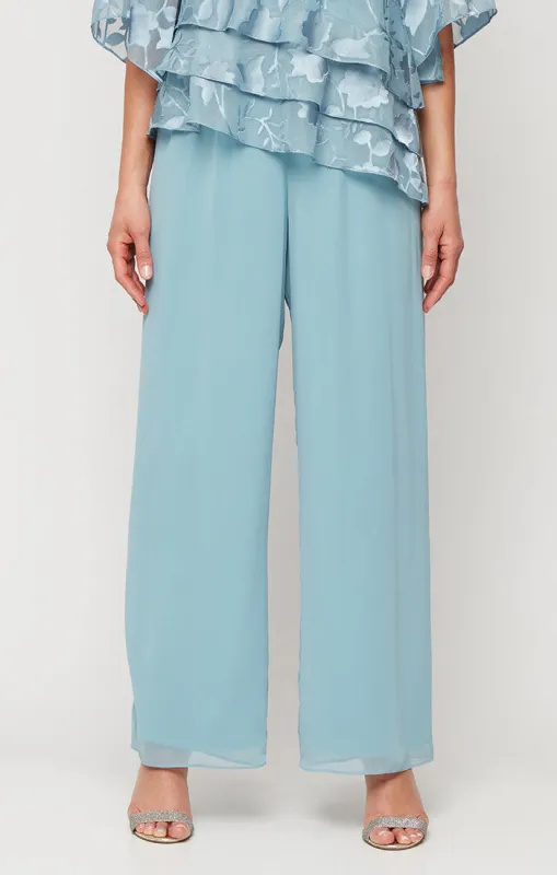Petite - Straight Leg Chiffon Pant sold by Alex Evenings