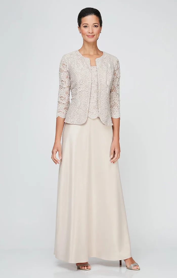 Bethany Glitter Lace Jacket Dress sold by Alex Evenings