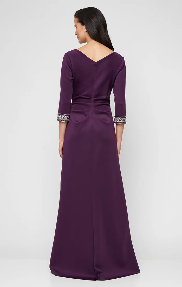 Petite - Crepe Dress with Embellished Sleeve Detail and Tulip Skirt sold by Alex Evenings product image thumbnail 2