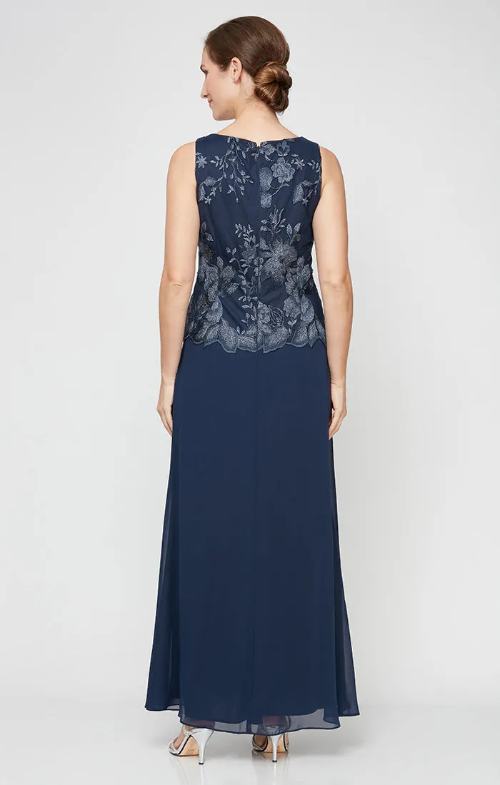 Regular - Embroidered Jacket Dress with Illusion Jacket, Scallop Detail and A-Line Skirt sold by Alex Evenings product image thumbnail 4