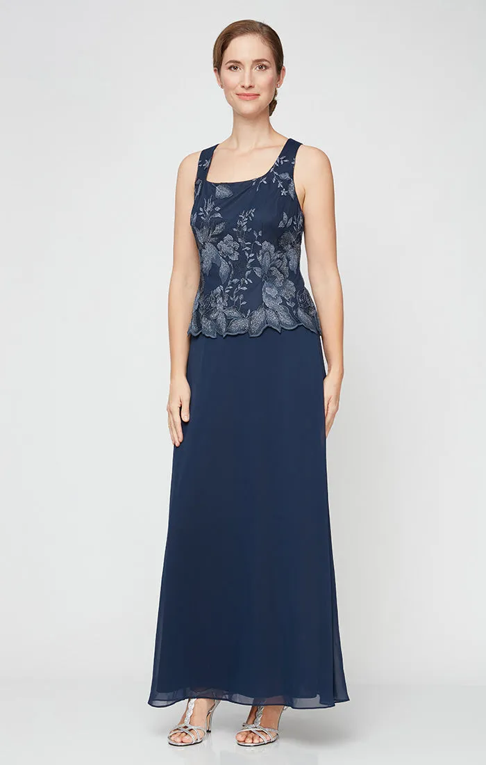 Regular - Embroidered Jacket Dress with Illusion Jacket, Scallop Detail and A-Line Skirt sold by Alex Evenings product image thumbnail 2