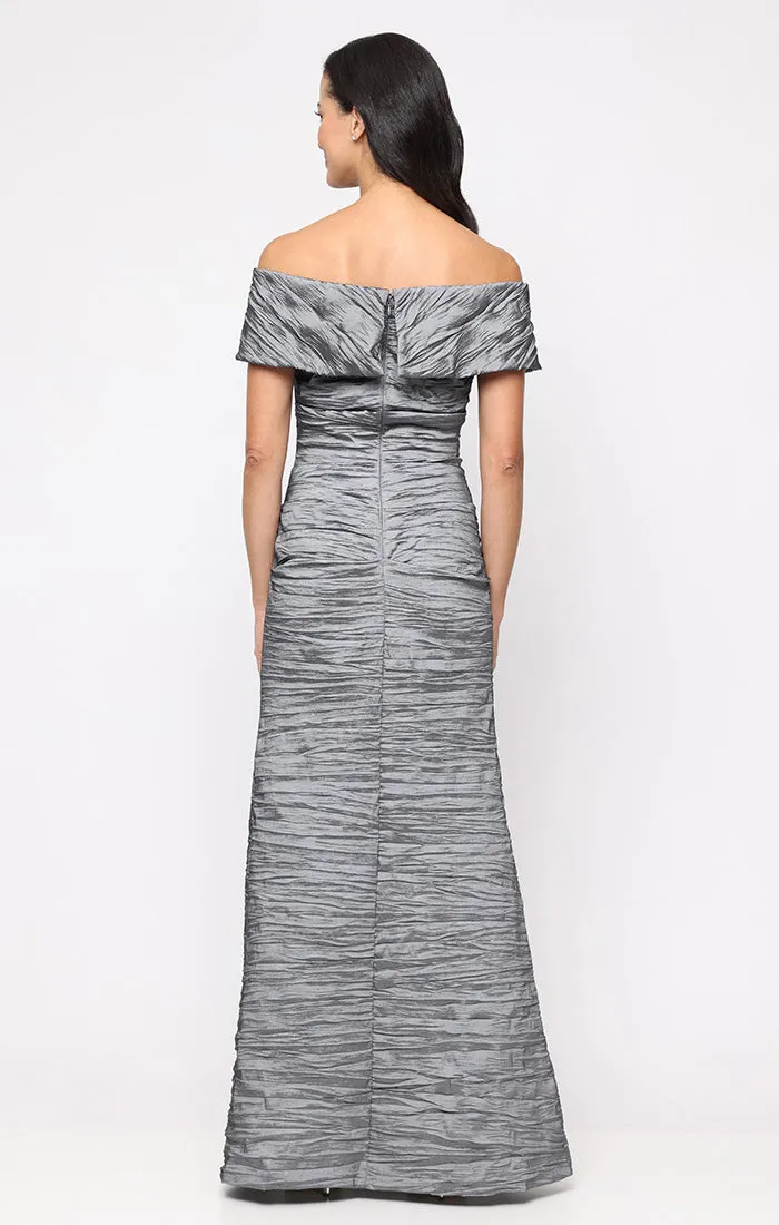 Crinkle Stretch Taffeta Off the Shoulder Gown with Foldover Cuff Neckline sold by Alex Evenings product image thumbnail 2