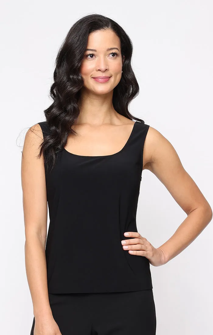 Petite 3/4 Sleeve Stretch Sequin Twinset with Solid Scoop Neck Jersey Tank and Mandarin Neck Jacket sold by Alex Evenings product image thumbnail 3