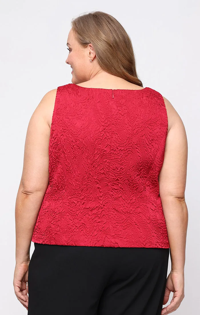 Plus 3/4 Sleeve Textured Jacquard Knit Twinset with Embellished Neck Jacket sold by Alex Evenings product image thumbnail 4