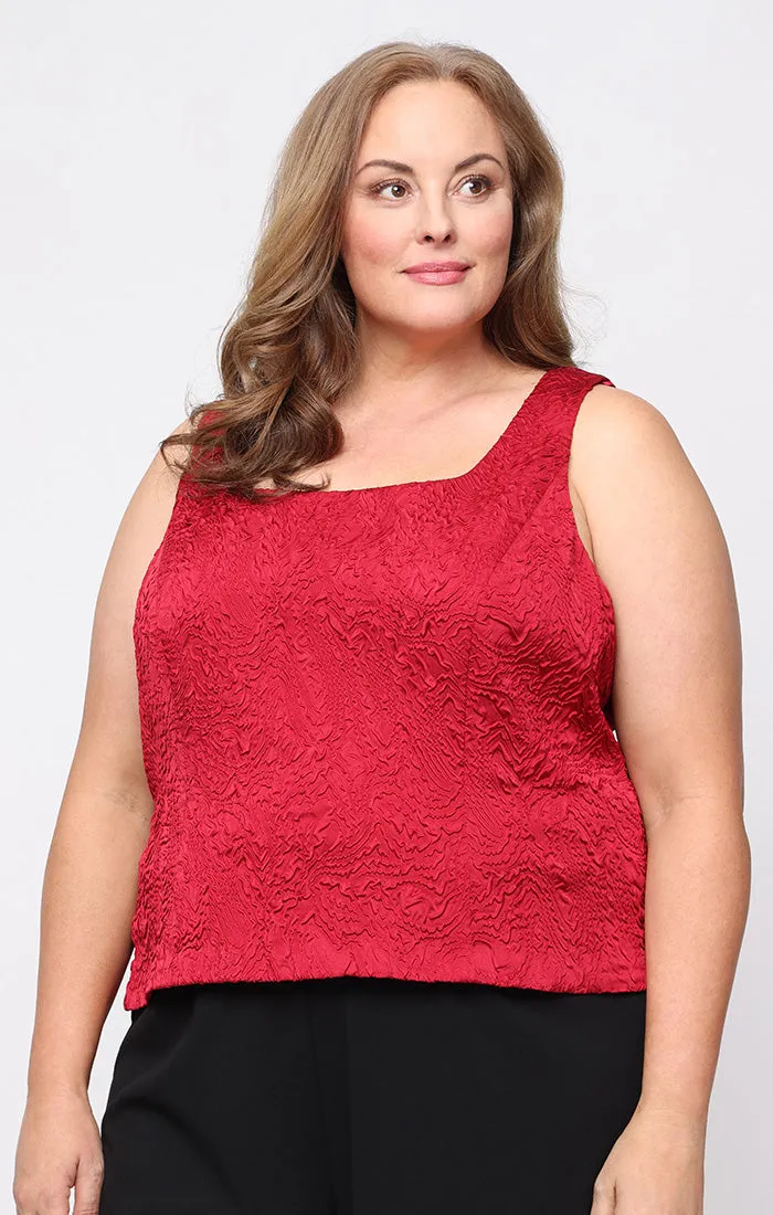 Plus 3/4 Sleeve Textured Jacquard Knit Twinset with Embellished Neck Jacket sold by Alex Evenings product image thumbnail 2