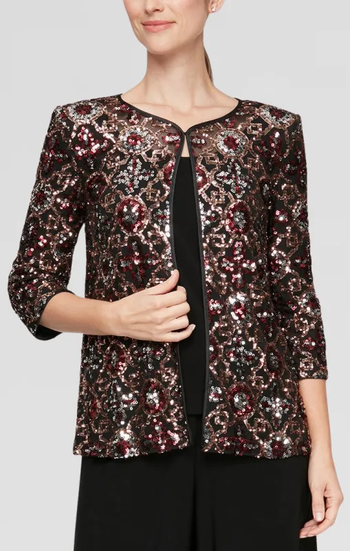 Regular - Faux Twinset with Attached Sequin Jacket and Solid Jersey Cami sold by Alex Evenings