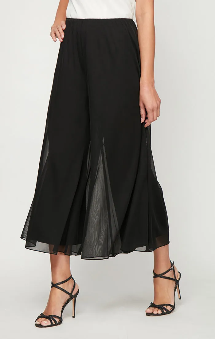 Petite Wide Leg Cropped Length Mesh Pant sold by Alex Evenings