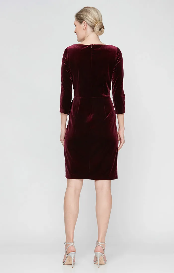 Claudia Velvet Sheath Dress sold by Alex Evenings product image thumbnail 4