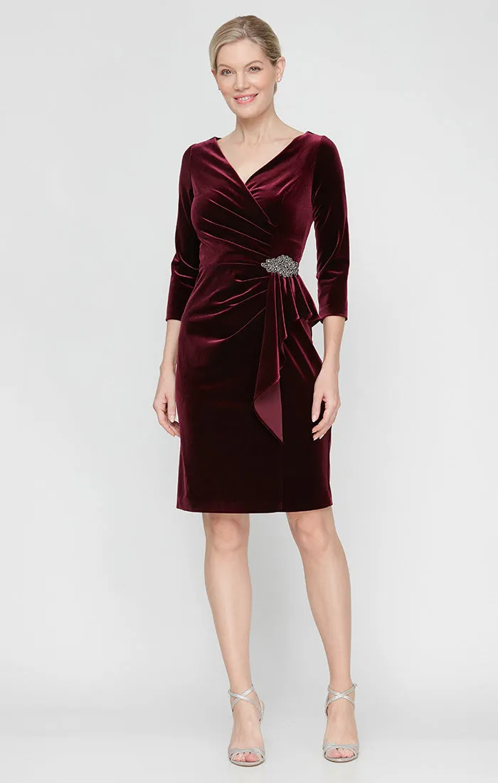 Claudia Velvet Sheath Dress sold by Alex Evenings product image thumbnail 3
