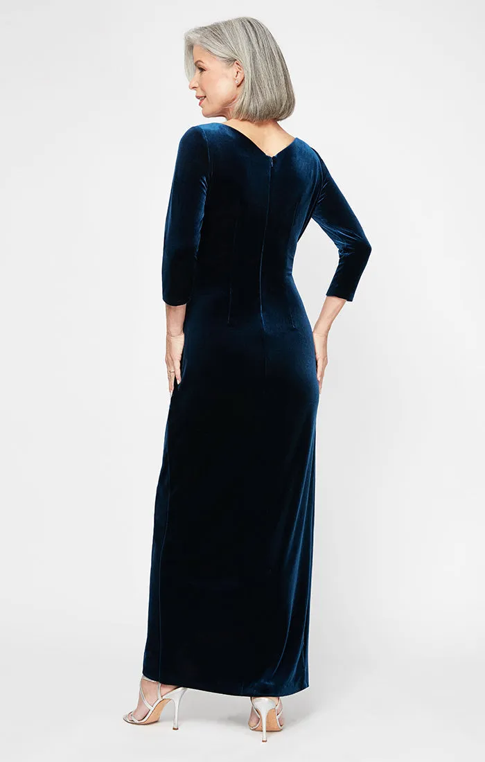 Petite Laurie Surplice Neckline Velvet Dress sold by Alex Evenings product image thumbnail 2