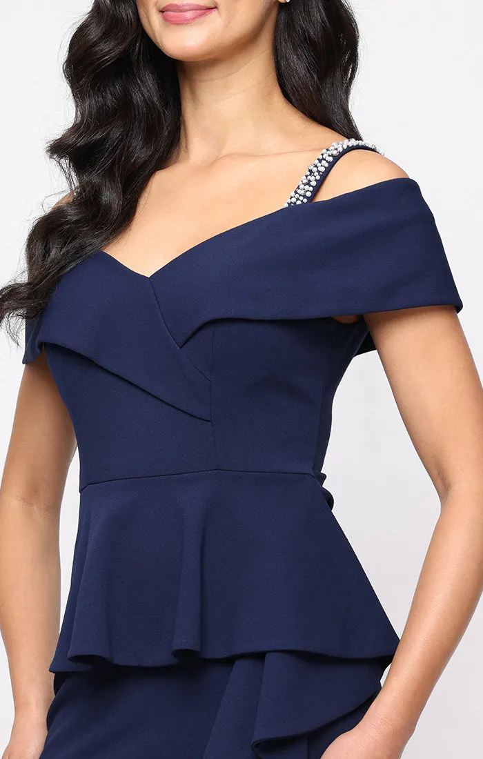 *Stretch Crepe Gown with Embellished Cold Shoulder Detail sold by Alex Evenings product image thumbnail 2