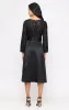 Petite Midi A-Line Dress with Sequin Bodice, Satin Skirt and Tie Waist sold by Alex Evenings