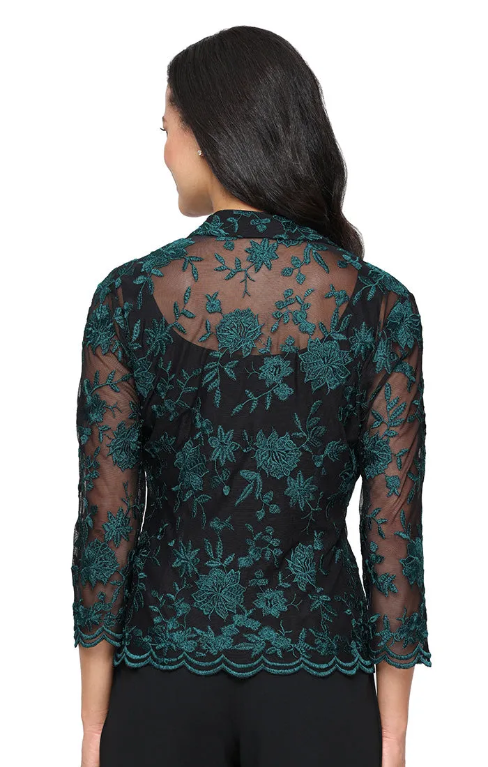 Petite 3/4 Sleeve Twinset with Solid Scoop Neck Tank sold by Alex Evenings product image thumbnail 2