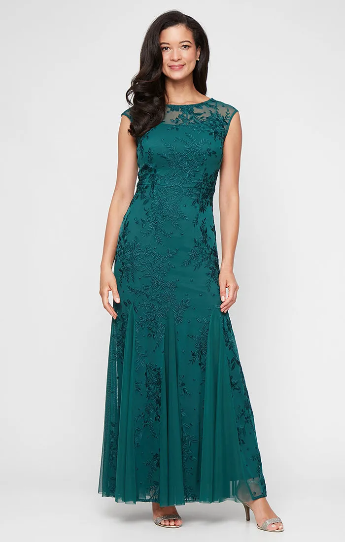 Petite Kelsey Embroidered Godet Detail Dress sold by Alex Evenings