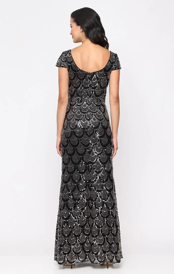 Regular - Cap Sleeve Sequin Dress with Scoop Neckline sold by Alex Evenings product image thumbnail 2