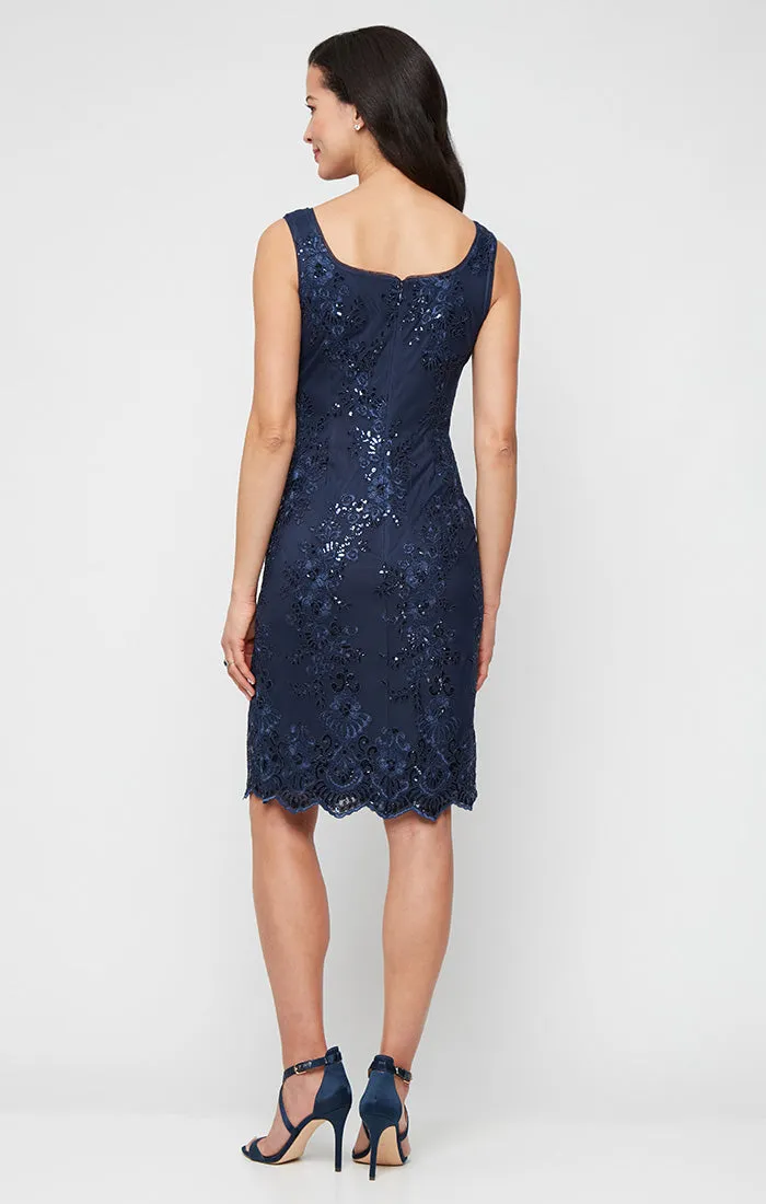 Regular - Stretch Embroidery Sheath Dress with Bolero Jacket sold by Alex Evenings product image thumbnail 5