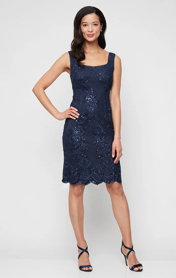 Regular - Stretch Embroidery Sheath Dress with Bolero Jacket sold by Alex Evenings product image thumbnail 3