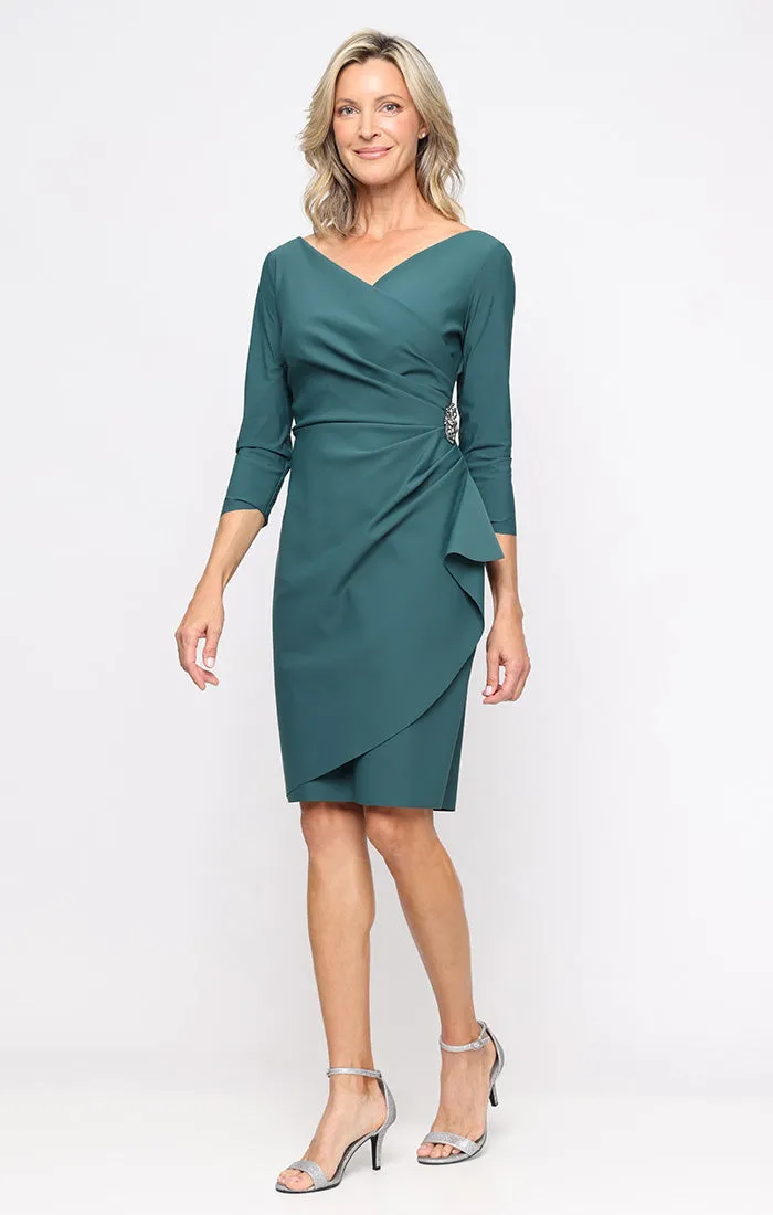 Diana Cascade Ruffle Sheath Contour Dress sold by Alex Evenings