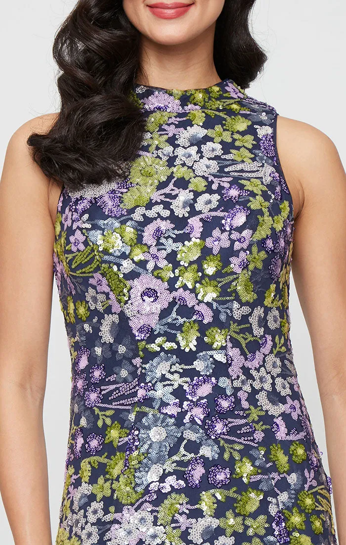 Long Sleeveless Floral Sequin Gown sold by Alex Evenings product image thumbnail 2