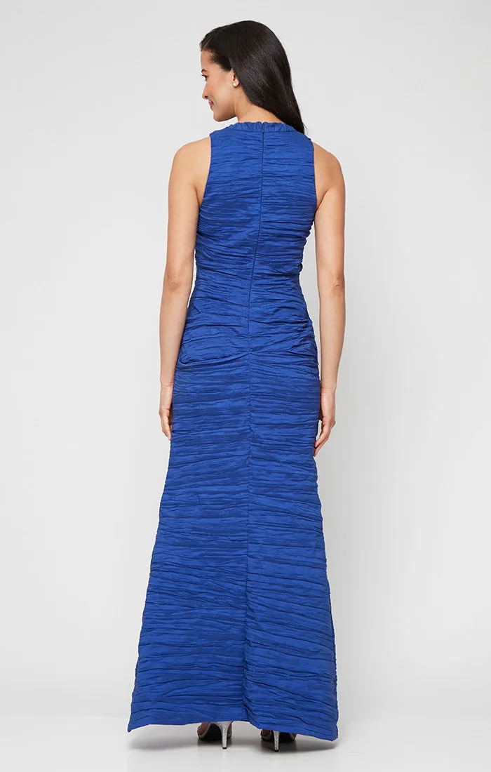 Long Sleeveless Crinkle Stretch Taffeta Dress with V-Neckline sold by Alex Evenings product image thumbnail 3