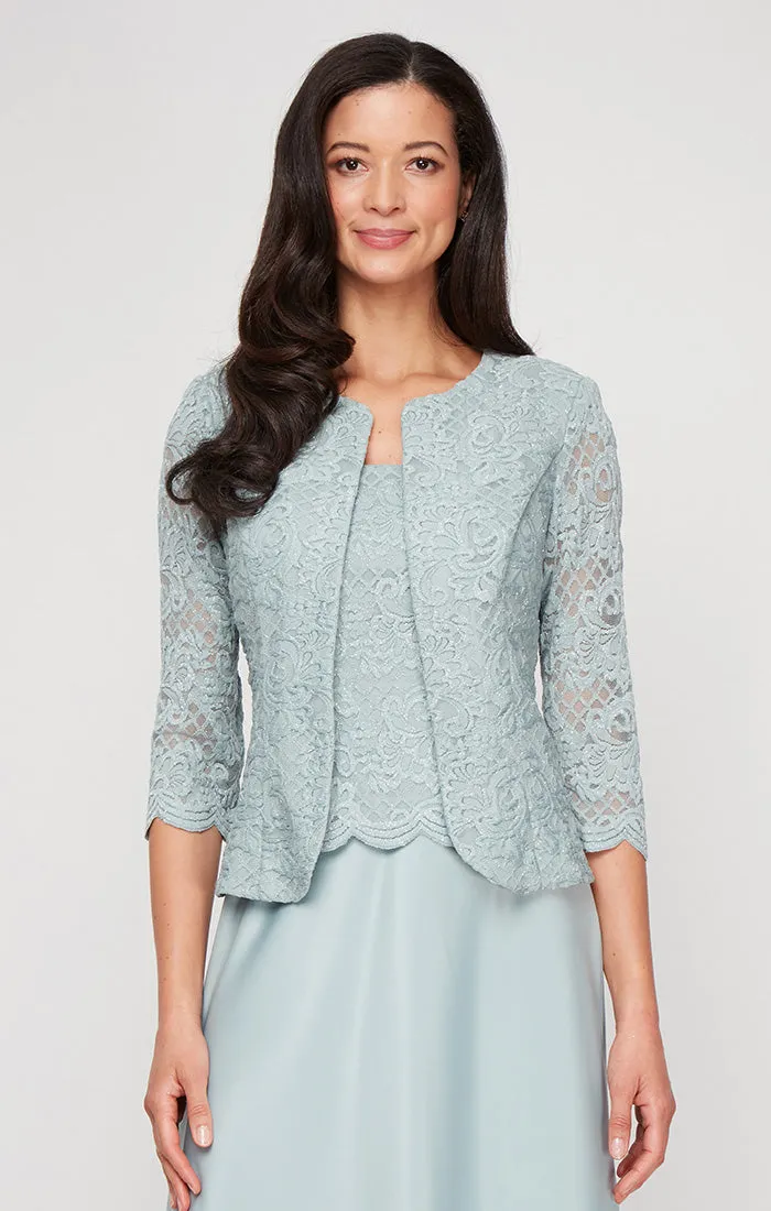 Plus - Bethany Glitter Lace Jacket Dress sold by Alex Evenings product image thumbnail 4