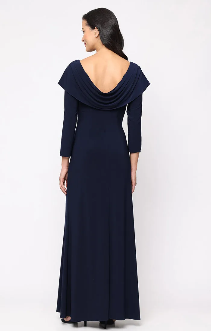 Regular - Jersey Dress with Cowl Front, Embellished Ruched Waist and Cowl Back Detail sold by Alex Evenings product image thumbnail 3