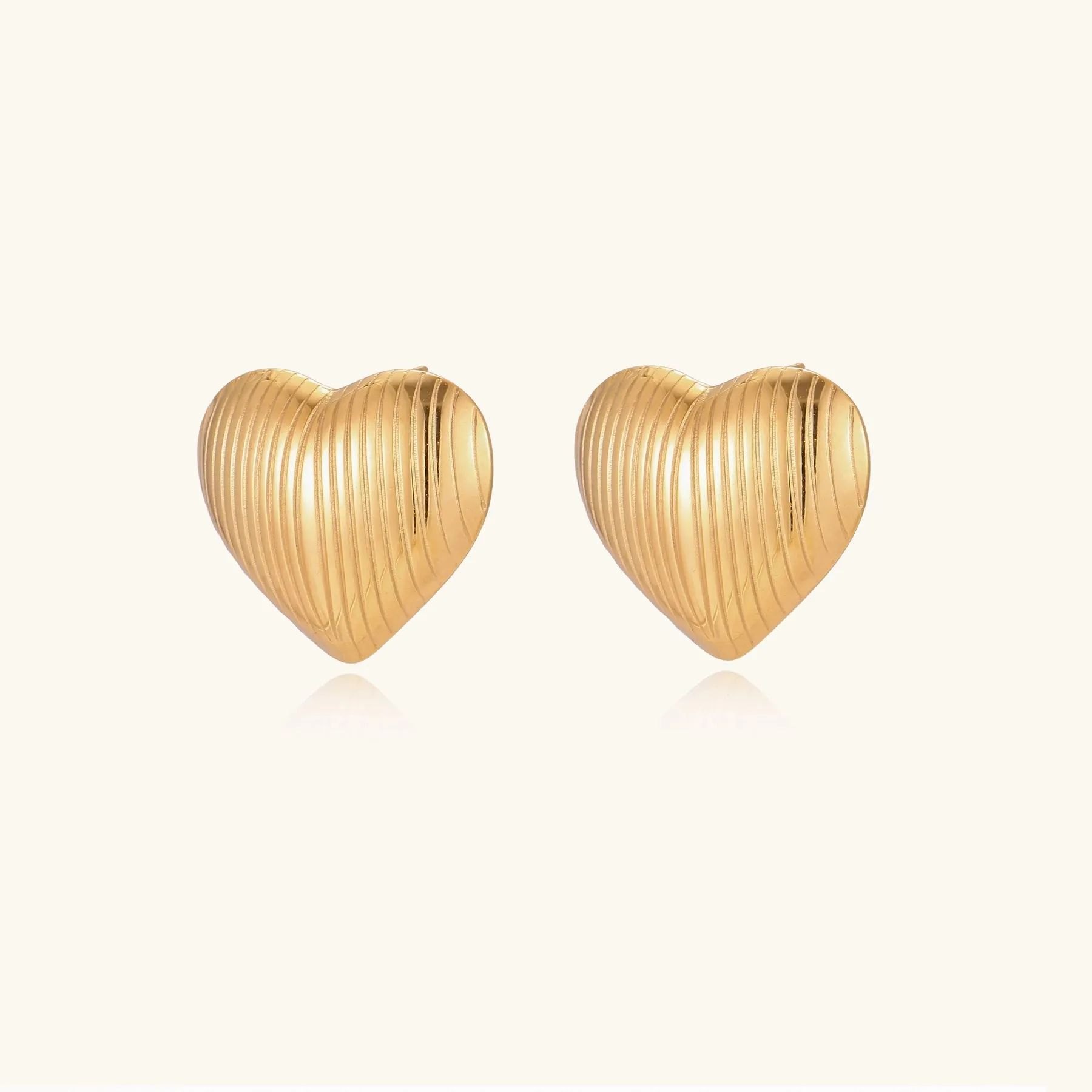 Textured Heart Stud Earrings sold by Alex Evenings product image thumbnail 4