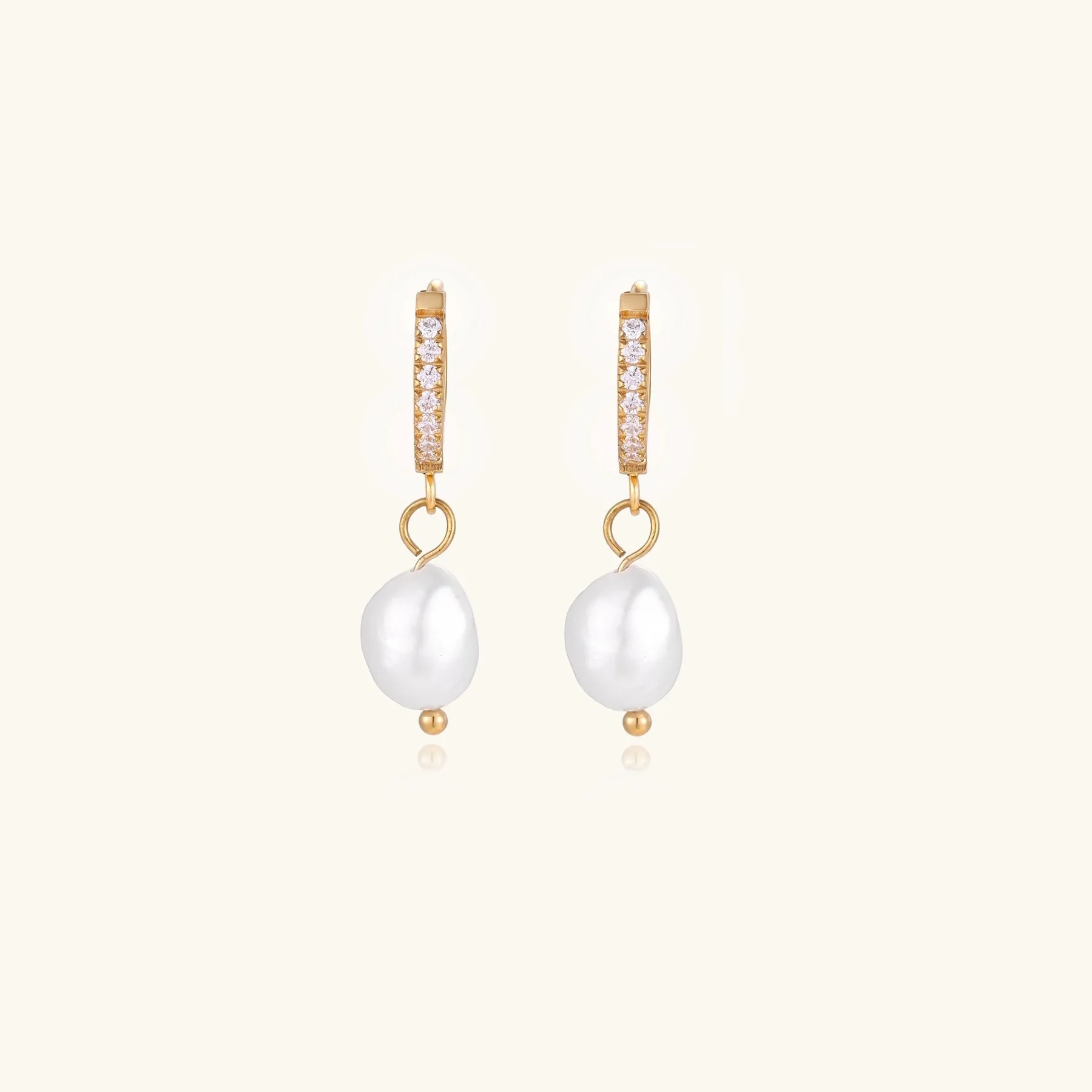 Pearl Drop Hoops sold by Alex Evenings product image thumbnail 4