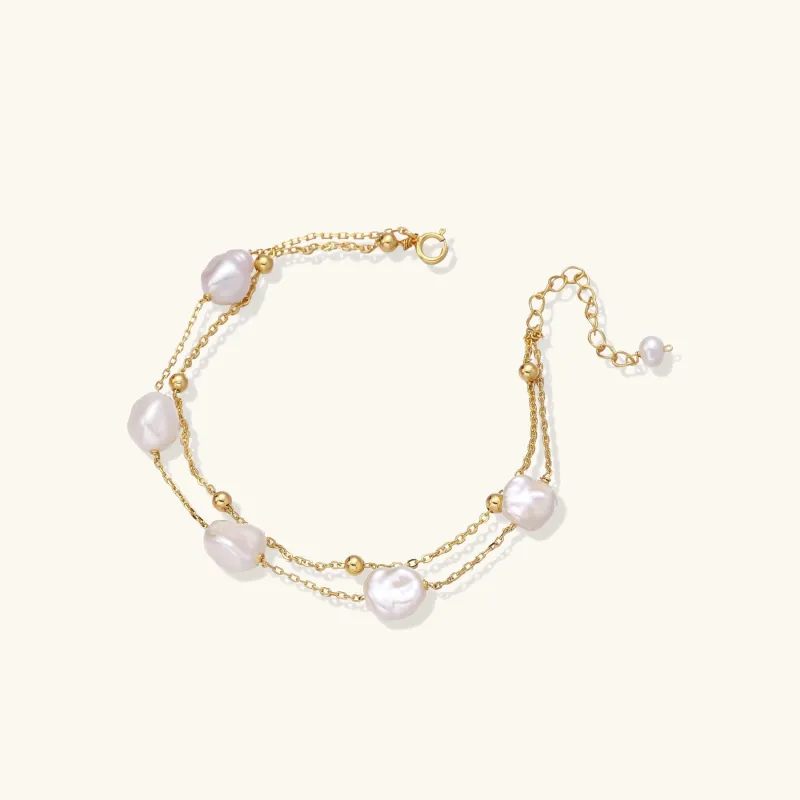 Baroque Pearl Layered Bracelet sold by Alex Evenings