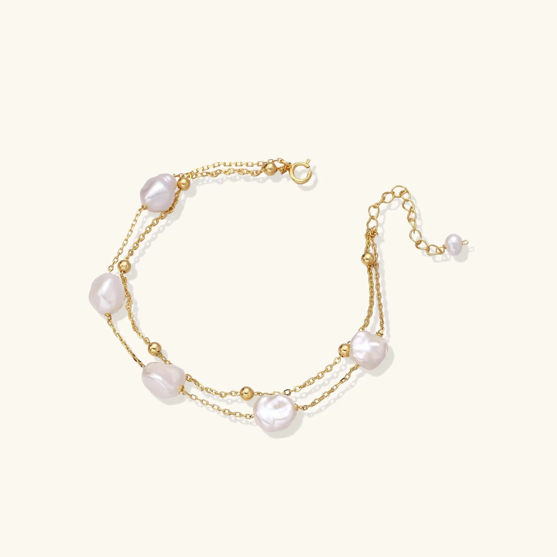 Baroque Pearl Layered Bracelet sold by Alex Evenings