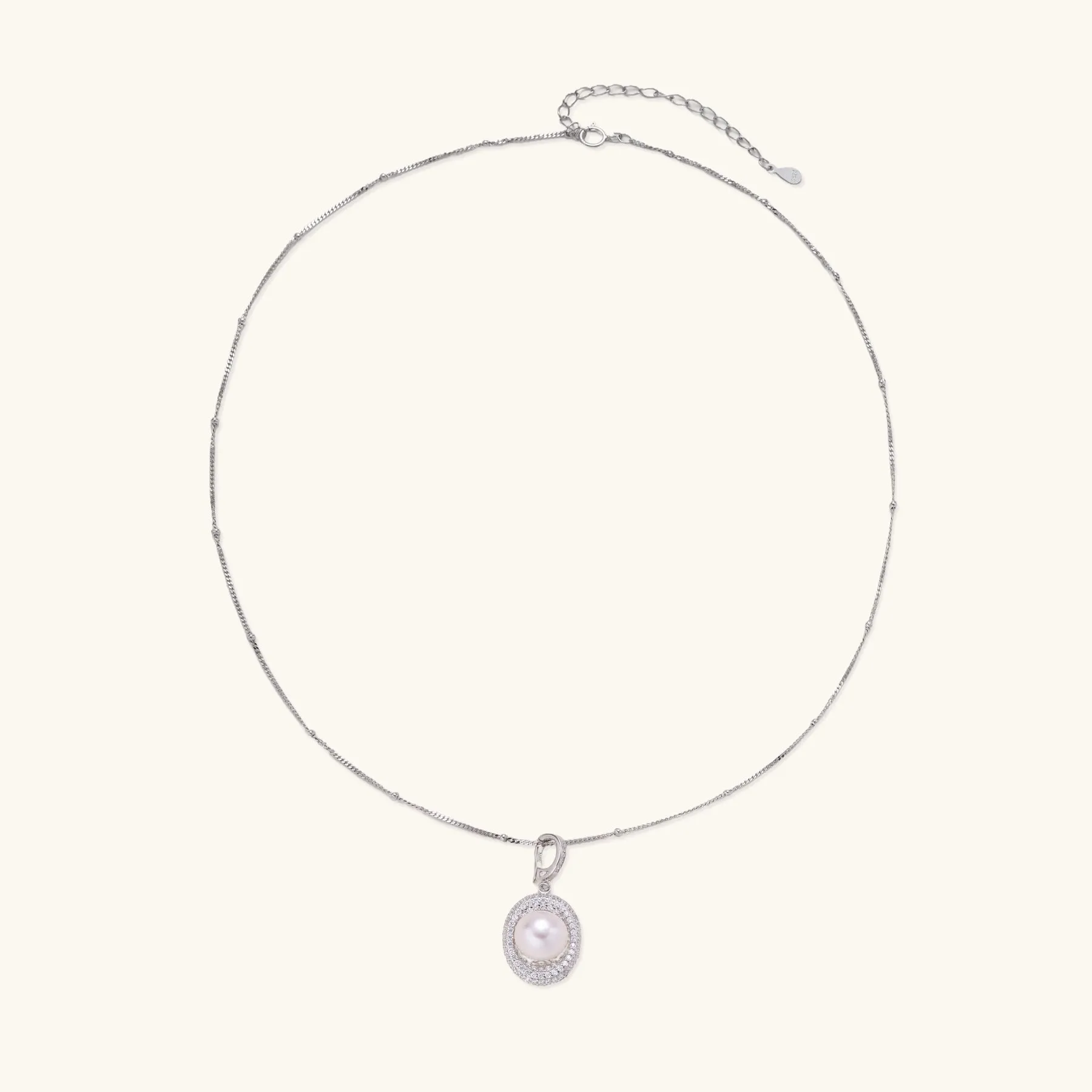 Pearl Halo Necklace sold by Alex Evenings product image thumbnail 3